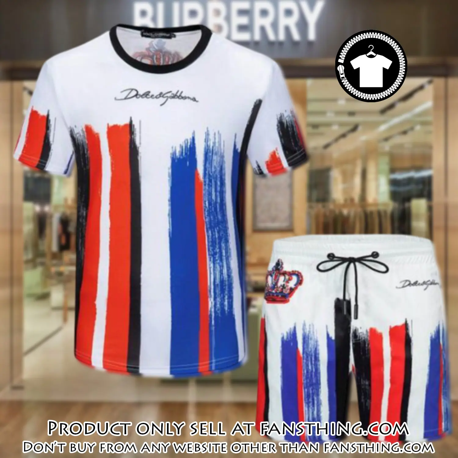Burberry combo unisex tshirt & short limited luxury outfit cts1039 fst5903796